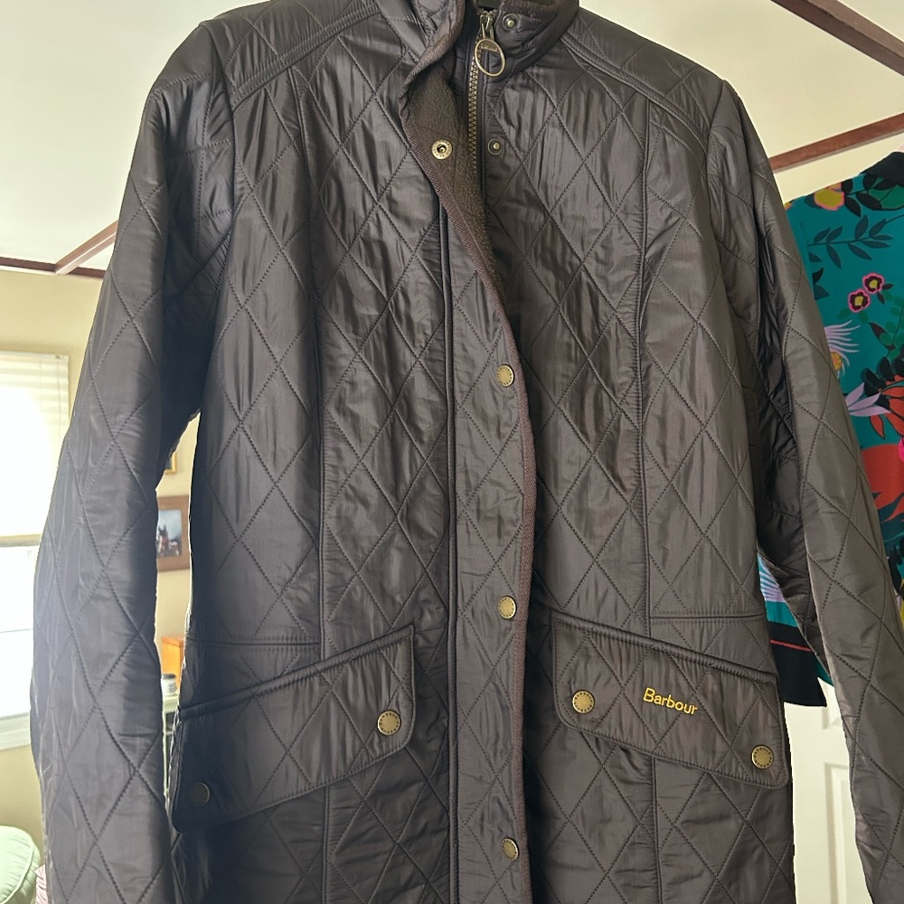 BROWN Barbour Cavalry Quilted polar fleece lined jacket - Picture 4 of 11